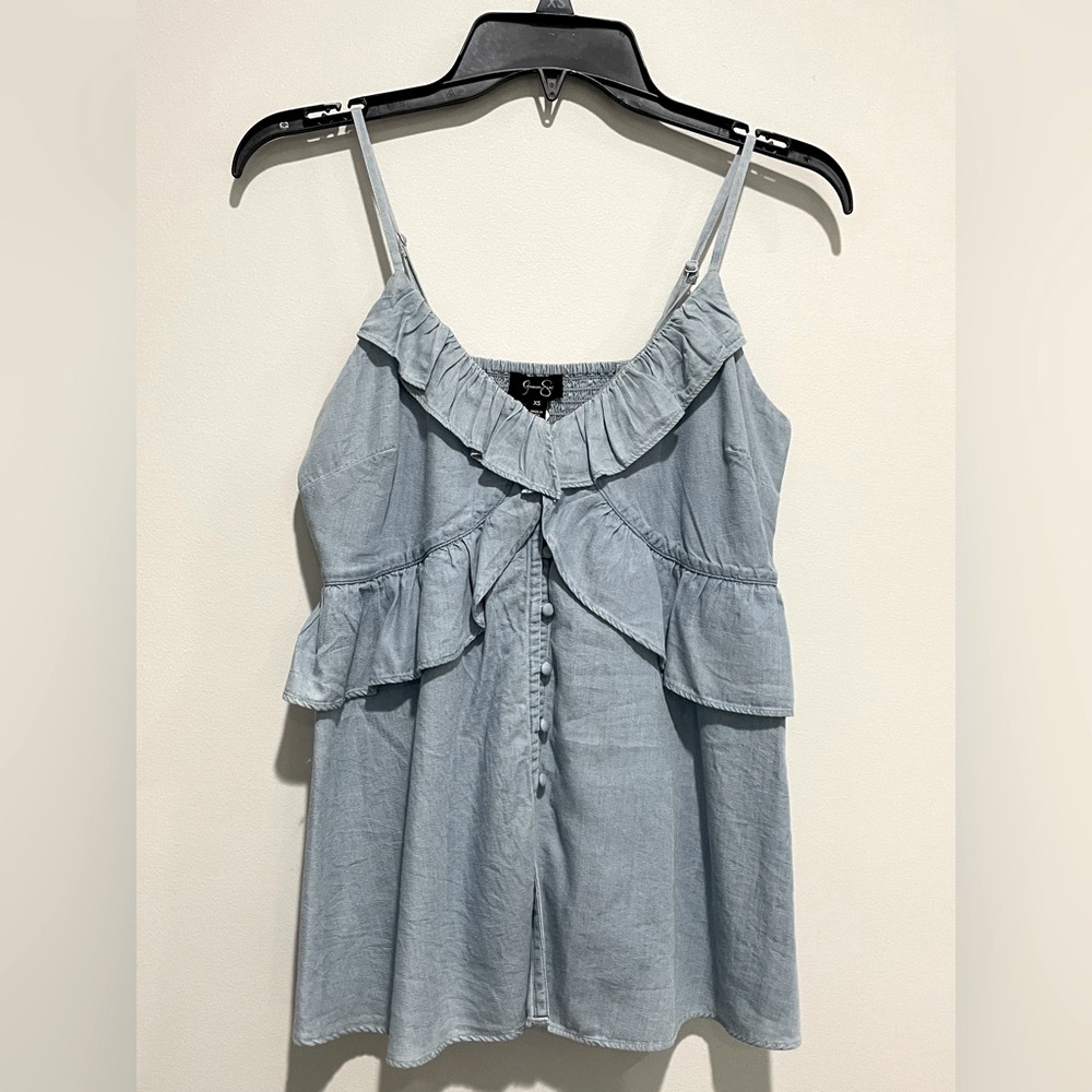 Jessica Simpson Light Blue Ruffle Cami Top - Picture 4 of 10